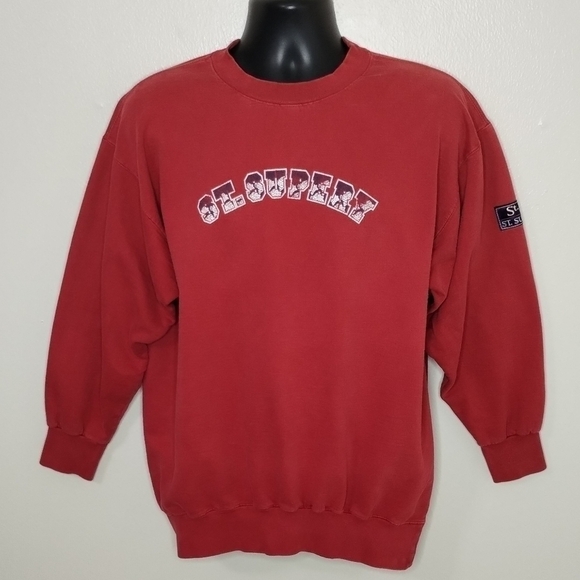 Vtg 80s 90s St. Supery Vineyard Wine Adult Small Sweatshirt Oversized Red USA - Picture 1 of 6
